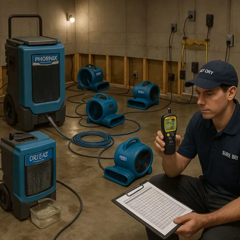 Structural Drying and Dehumidification process in Lakes by the Bay, FL